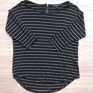 Striped zip back top